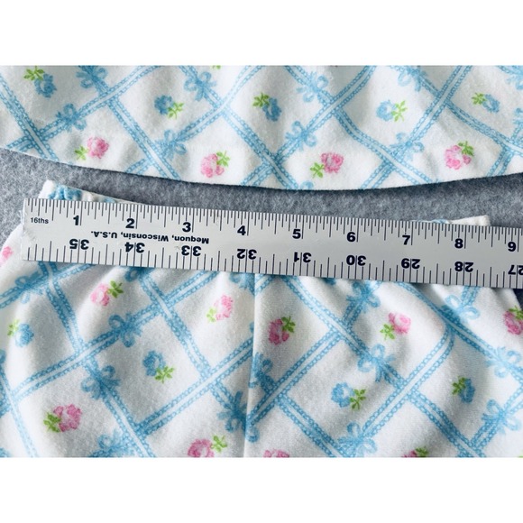 Vintage Carters Girls 2 Piece Pajamas 2T Pink Blue Roses Bows Long Sleeve Y2K - Picture 6 of 10